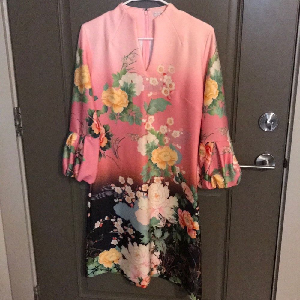 New York and Co. Floral Bell Sleeve Dress